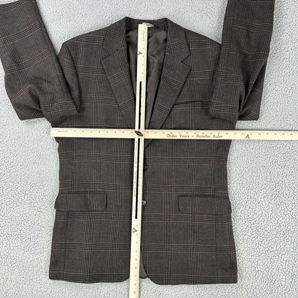 Jos. A. Bank Blazer Men 43R Brown Glen Plaid Wool 2 Button Lined Sports Coat
